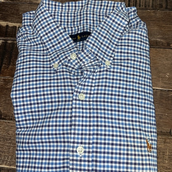 Blue Label Ralph Lauren Checkered Button Down Shirt with Relaxed Fit - Picture 2 of 8